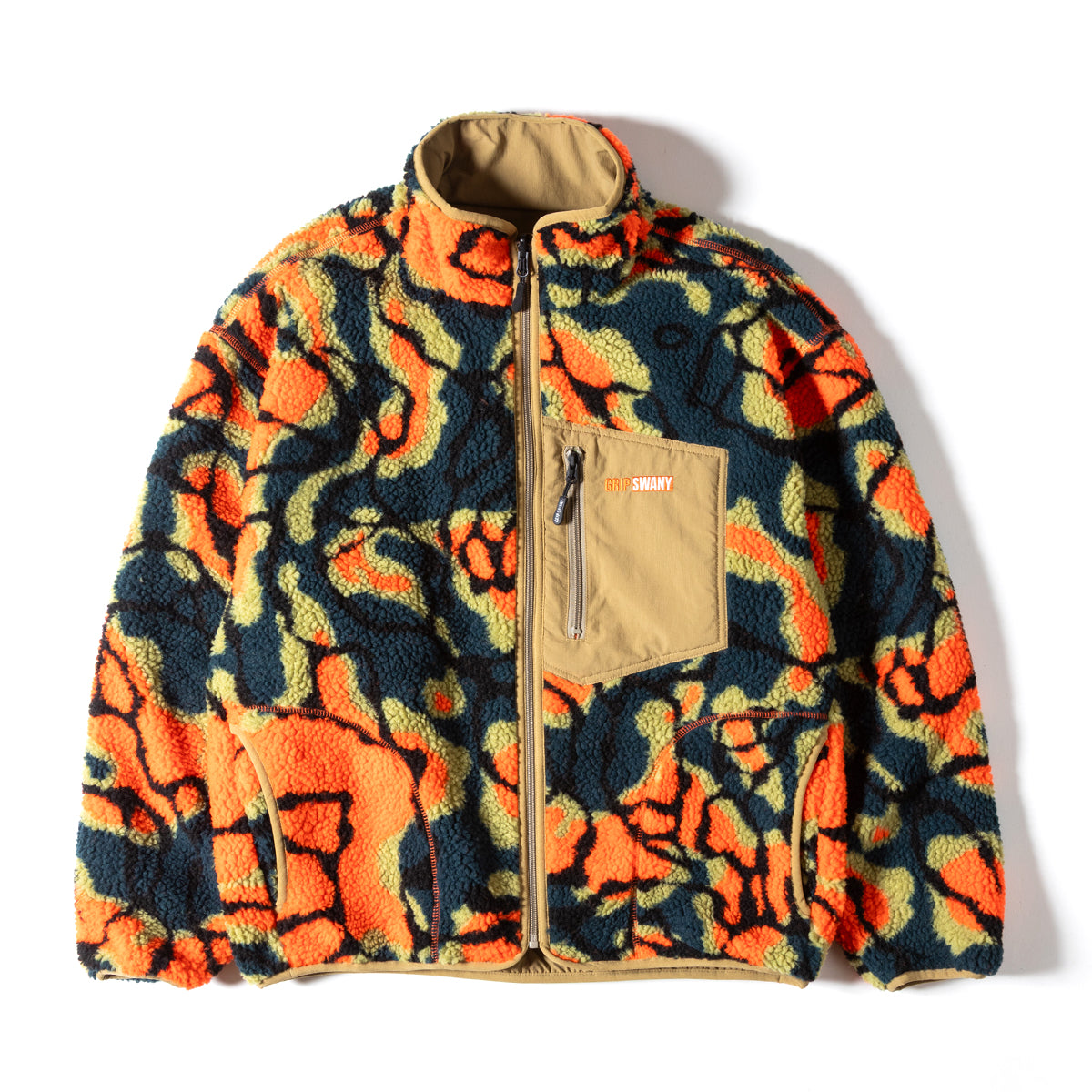 スキ－ウエア   ベア柄    エレッセ    フワフワモコモコリバーシブル Green Parks ブルゾン アウター リバーシブルプリント柄ボアブルゾン