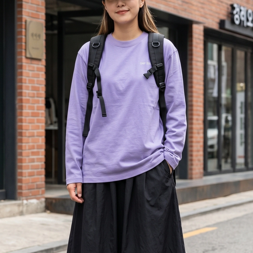 【GSWCT0042】 W`S  EMBROIDERY L/S TEE